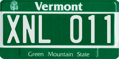 VT license plate XNL011