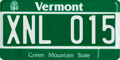 VT license plate XNL015