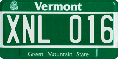VT license plate XNL016