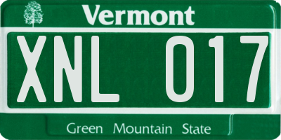 VT license plate XNL017