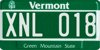 VT license plate XNL018