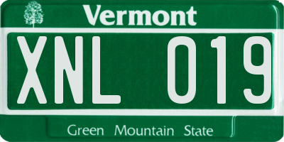 VT license plate XNL019