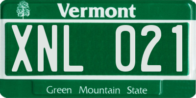 VT license plate XNL021