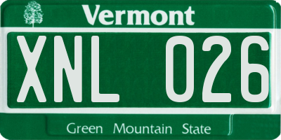 VT license plate XNL026