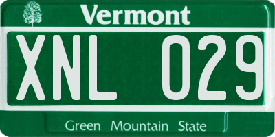 VT license plate XNL029