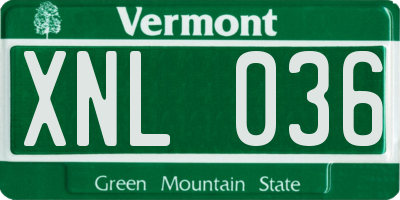 VT license plate XNL036