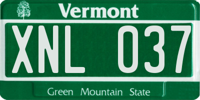 VT license plate XNL037