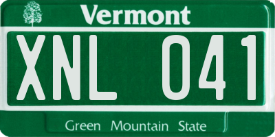 VT license plate XNL041
