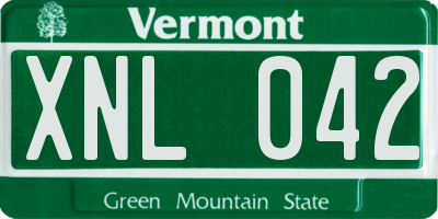 VT license plate XNL042