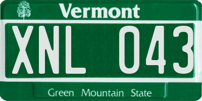 VT license plate XNL043