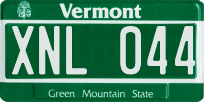 VT license plate XNL044