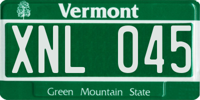 VT license plate XNL045