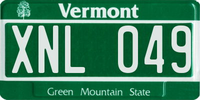 VT license plate XNL049