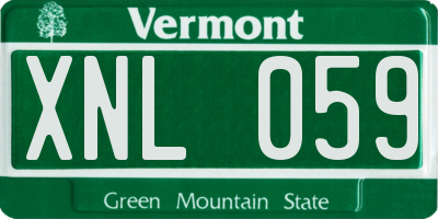 VT license plate XNL059