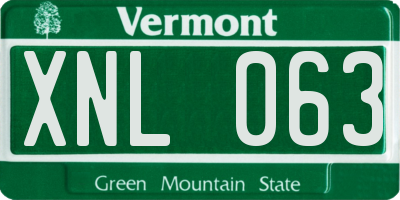 VT license plate XNL063