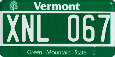 VT license plate XNL067