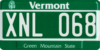 VT license plate XNL068