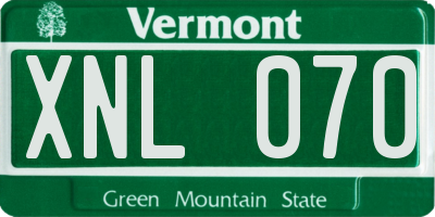 VT license plate XNL070