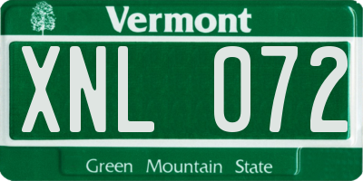 VT license plate XNL072