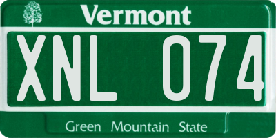 VT license plate XNL074
