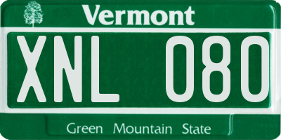VT license plate XNL080