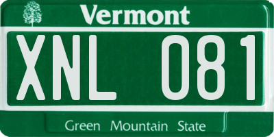 VT license plate XNL081