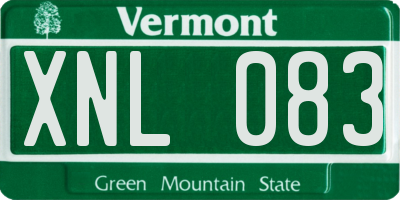 VT license plate XNL083