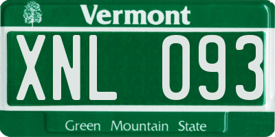 VT license plate XNL093