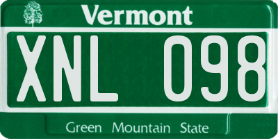 VT license plate XNL098