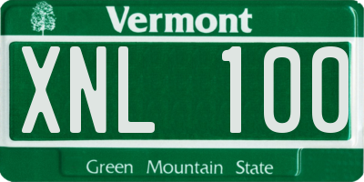 VT license plate XNL100
