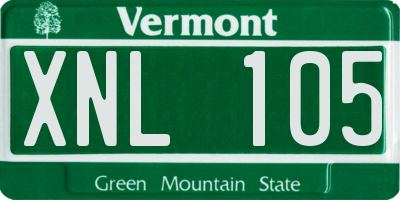 VT license plate XNL105