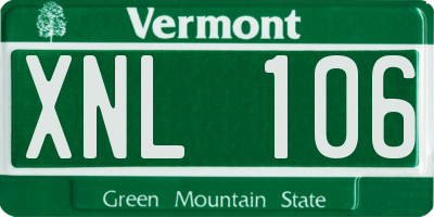 VT license plate XNL106