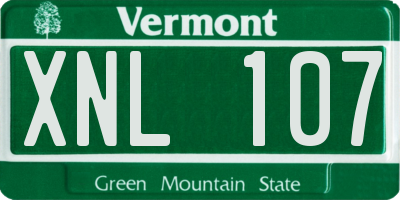 VT license plate XNL107