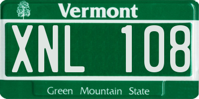 VT license plate XNL108