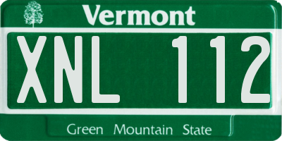 VT license plate XNL112