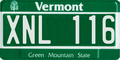 VT license plate XNL116