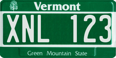 VT license plate XNL123