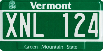 VT license plate XNL124