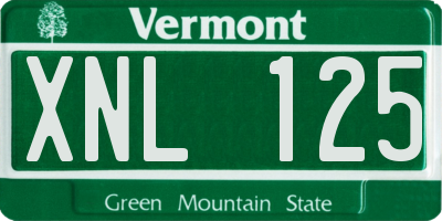 VT license plate XNL125