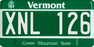 VT license plate XNL126