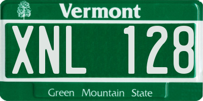 VT license plate XNL128