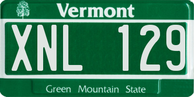 VT license plate XNL129
