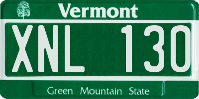 VT license plate XNL130