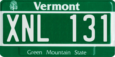 VT license plate XNL131