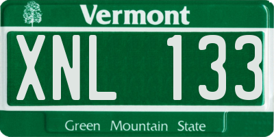VT license plate XNL133
