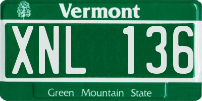 VT license plate XNL136