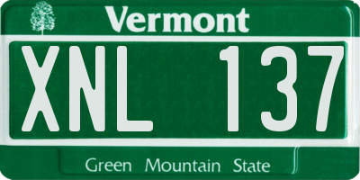 VT license plate XNL137