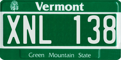 VT license plate XNL138