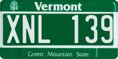 VT license plate XNL139