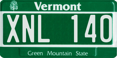 VT license plate XNL140